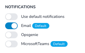 Default notification settings